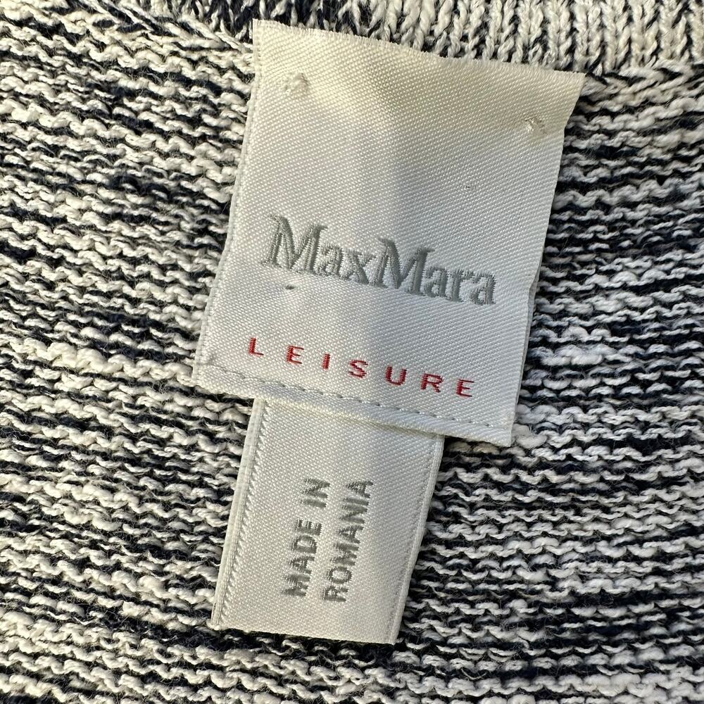 MaxMara Leisure Biglia Marbled Black Gray Blue Knit Sleeveless Midi Dress Large - Picture 7 of 10